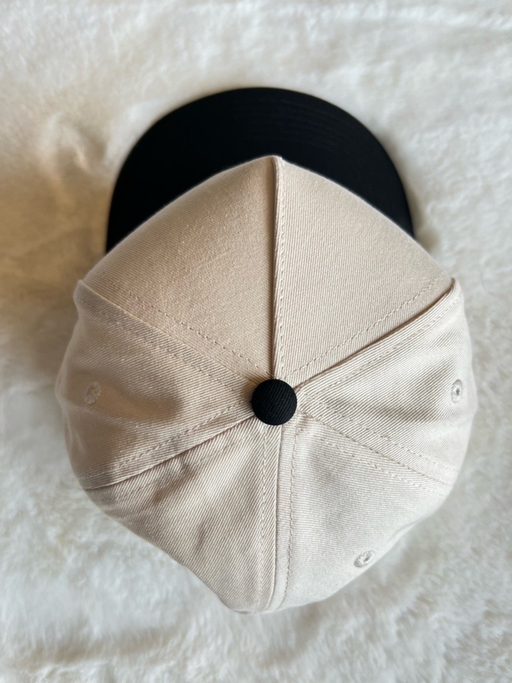 Mugsy Snapback Hat Cream Black Baseball Cap Embroidered “M” Adjustable - Picture 2 of 5